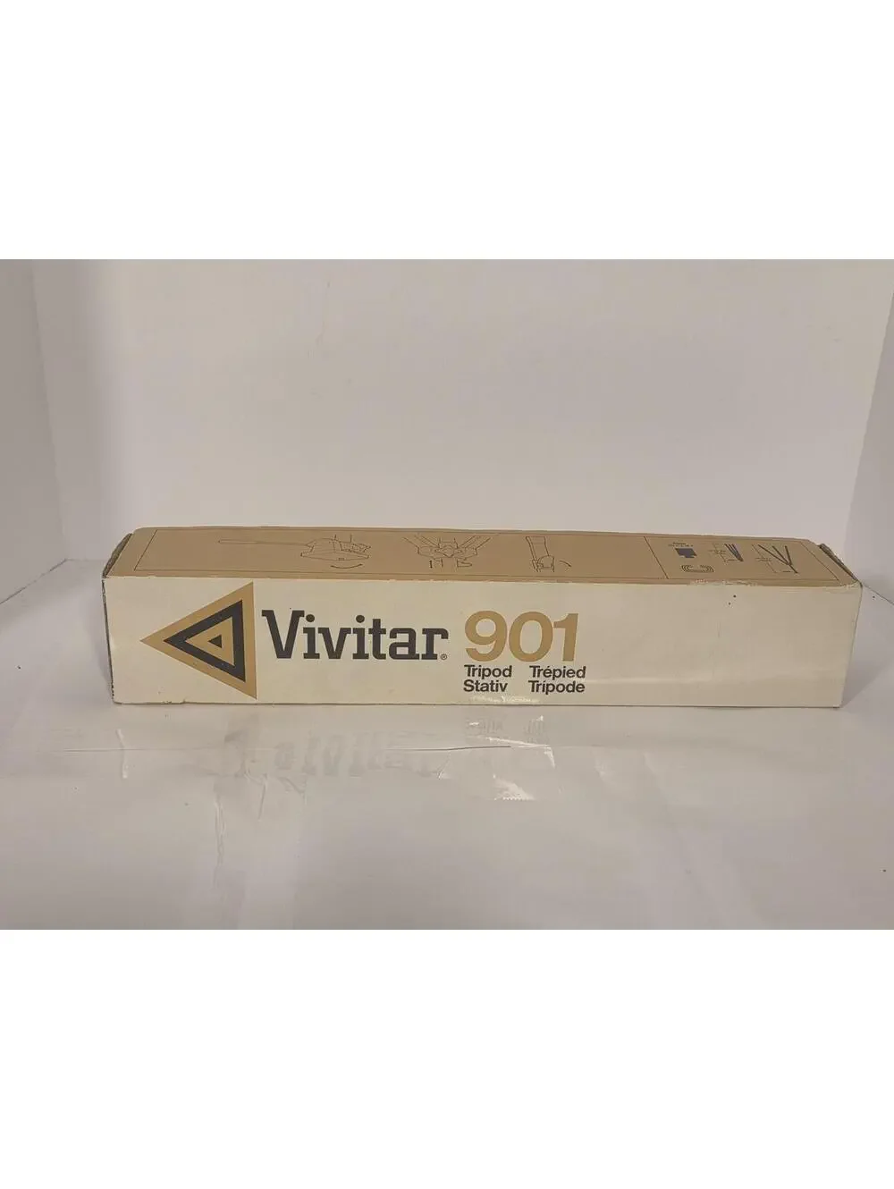 Vivitar 901 Tripod Aluminum Pan Tilt Head Adjustable Camera 44.5in W Box